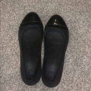 Black Croc flats